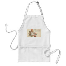 MY Christmas Greeting Child with Teddy Bear Aprons