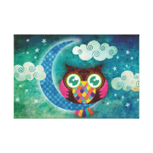My Crescent Owl Wrapped Canvas Canvas Prints