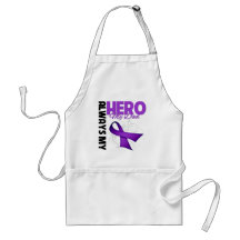 My Dad Always My Hero - Purple Ribbon Apron