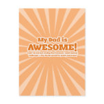 My Dad is Awesome Funny Fathers Day Cards postcards