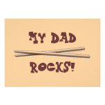 My Dad Rocks Drumsticks for Drummer Father Invitation