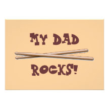 My Dad Rocks Drumsticks for Drummer Father Invitation
