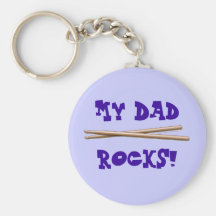 My Dad Rocks Drumsticks for Drummer Father Key Chain