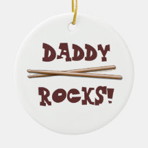 My Dad Rocks Drumsticks for Drummer Father Christmas Ornaments