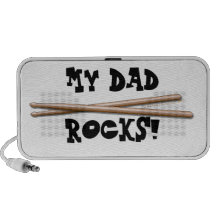 My Dad Rocks Drumsticks for Drummer Father Travelling Speakers