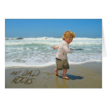 My Dad Rocks! Sand Writing Fun on the Beach Cards