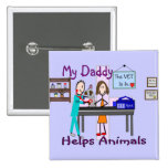 My Daddy Helps Animals--Veterinarian Kids Shirts buttons