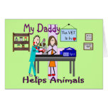 My Daddy Helps Animals--Veterinarian Kids Shirts Greeting Card
