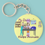 My Daddy Helps Animals--Veterinarian Kids Shirts keychains