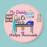 My Daddy Helps Animals--Veterinarian Kids Shirts magnets