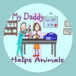 My Daddy Helps Animals--Veterinarian Kids Shirts stickers