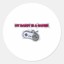My Daddy Is A Gamer Round Stickers