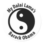 My Dalai Lama's Barack Obama Round Stickers