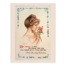 My Darling Valentine Vintage Postcard