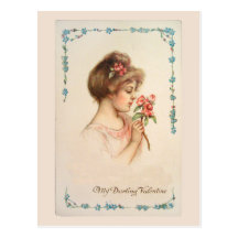 My Darling Valentine Vintage Postcard