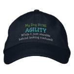 My Dog Runs Agility Embroidered Hat embroidered hats