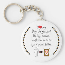 My Dogo Argentino Loves Peanut Butter Keychains