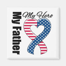 My Father My Hero Patriotic USA Ribbon Magnets