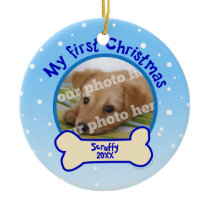 My First Christmas Personalised Photo Dog Ornament