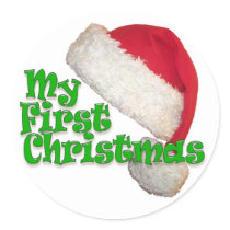 My First Christmas Round Sticker