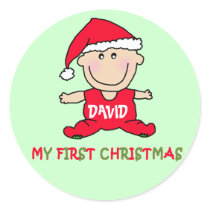 My First Christmas Tshirt to Customise Stickers