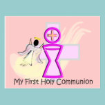 My First Holy Communion Chalice and Angel postcards