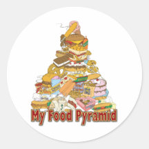 My Food Pyramid ~ Junk Food Snacks Round Stickers
