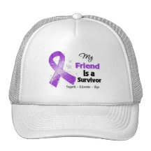 My Friend is a Survivor Purple Ribbon Hat