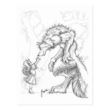 My friend the wolf postcard