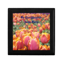 My Granddaughter Custom Name Gift Box Tulips