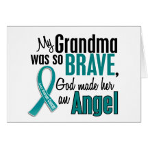 My Grandma Is An Angel 1 Ovarian Cancer Greeting Card