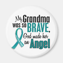 My Grandma Is An Angel 1 Ovarian Cancer Magnets