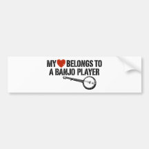 My Heart Banjo Player Bumper Stickers