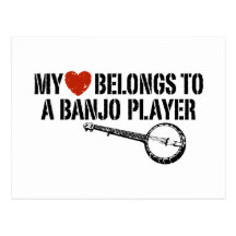 My Heart Banjo Player Postcard