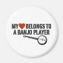 My Heart Banjo Player Refrigerator Magnet