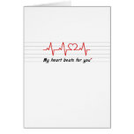 my heart beats for you card and stick