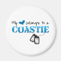 My heart belongs to a Coastie Refrigerator Magnet
