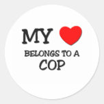 My Heart Belongs To A COP Sticker