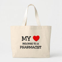 My Heart Belongs To A PHARMACIST Canvas Bags