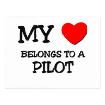 My Heart Belongs To A PILOT Postcards