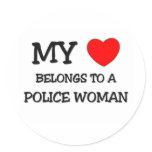 My Heart Belongs To A POLICE WOMAN stickers