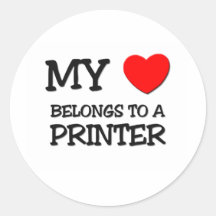 My Heart Belongs To A PRINTER Sticker