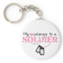 My heart belongs to a Soldier keychains