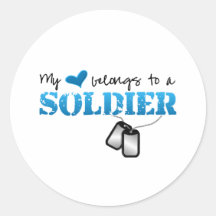 My heart belongs to a Soldier Round Stickers