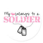 My heart belongs to a Soldier Stickers