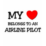 My Heart Belongs To An AIRLINE PILOT t-shirts