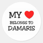 My Heart Belongs To DAMARIS Round Sticker
