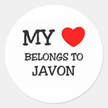 My Heart Belongs to Javon Round Sticker