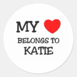 My Heart Belongs To KATIE Round Stickers