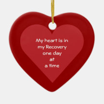 My Heart Is In My Recovery ODAAT Sobriety Date Christmas Ornament